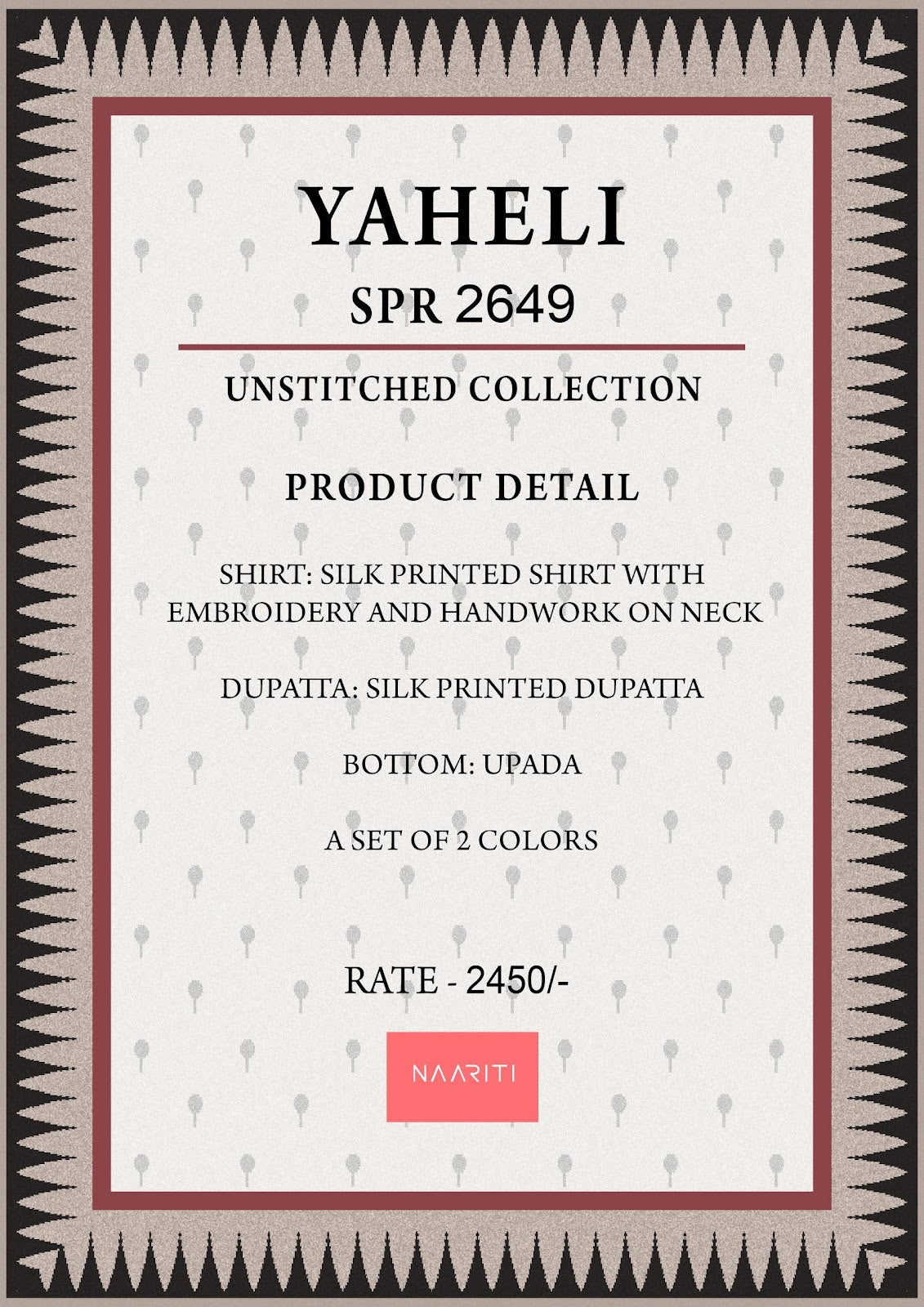 Yaheli Naariti Silk Pant Style Suits Exporter Ahmedabad