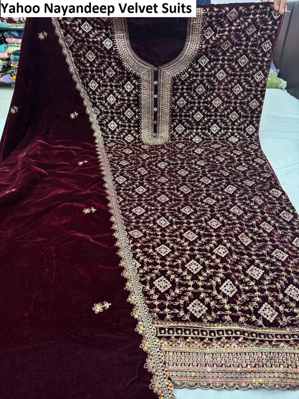 Yahoo Nayandeep Velvet Suits Supplier Gujarat