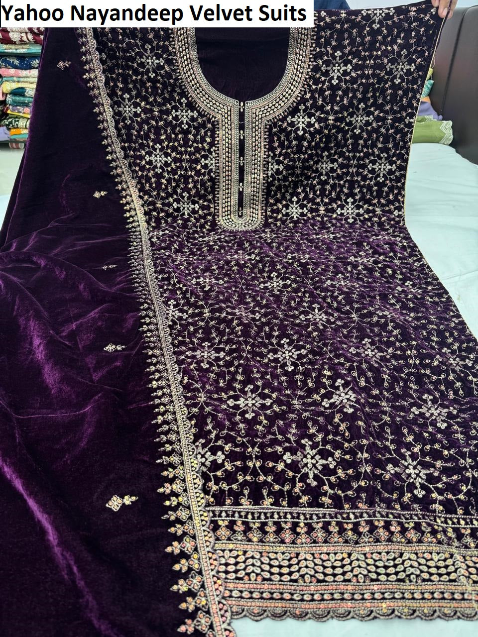 Yahoo Nayandeep Velvet Suits Supplier Gujarat