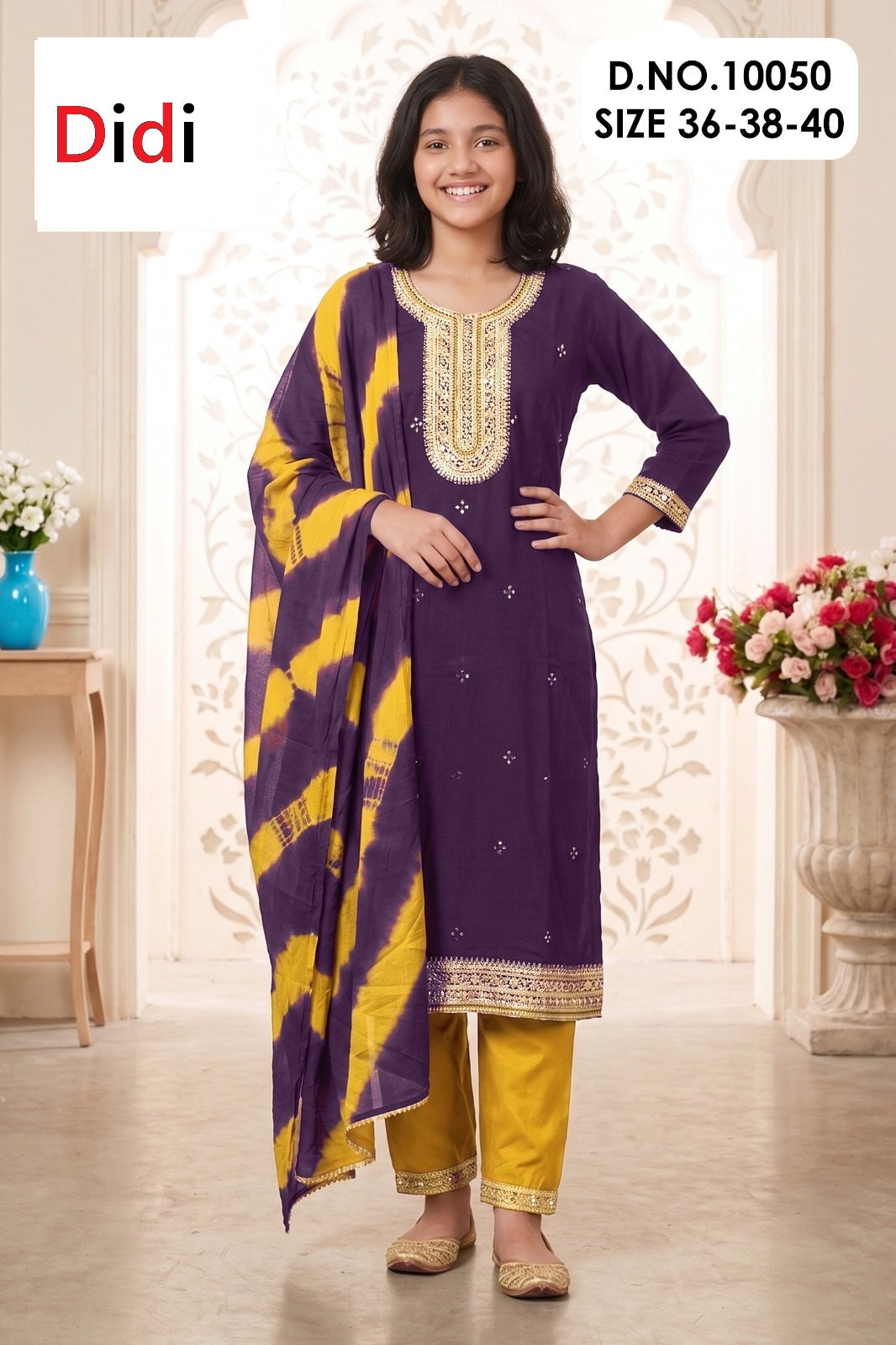 Yaleeni 2 Dn 10050 Didi Rayon 22Kg Girls Readymade Pant Suits Manufacturer India