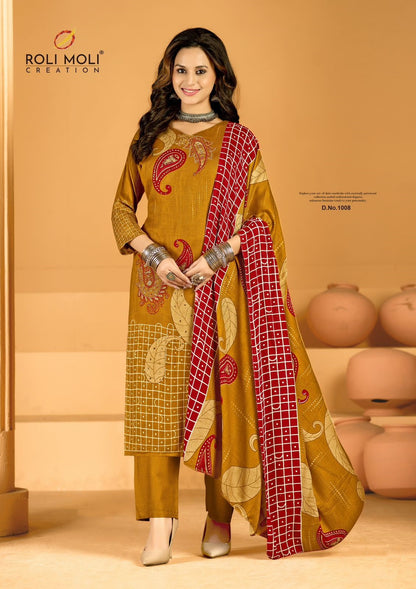 Yalina 2025 Roli Moli Pure Viscose Pashmina Suits Wholesaler Gujarat