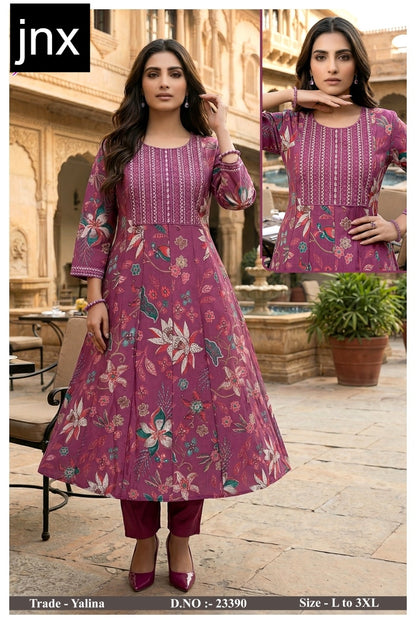 Yalina Jnx Vertican Kurti Pant Set Exporter Ahmedabad