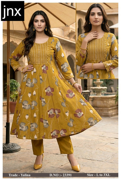 Yalina Jnx Vertican Kurti Pant Set Exporter Ahmedabad