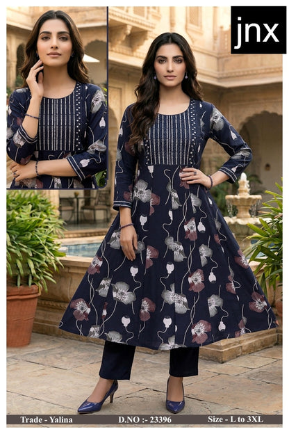 Yalina Jnx Vertican Kurti Pant Set Exporter Ahmedabad