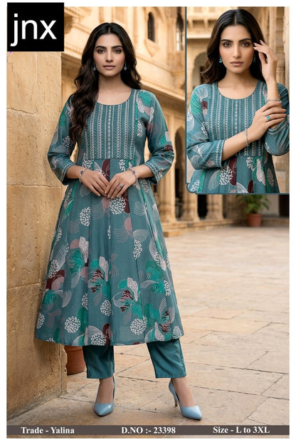 Yalina Jnx Vertican Kurti Pant Set Exporter Ahmedabad