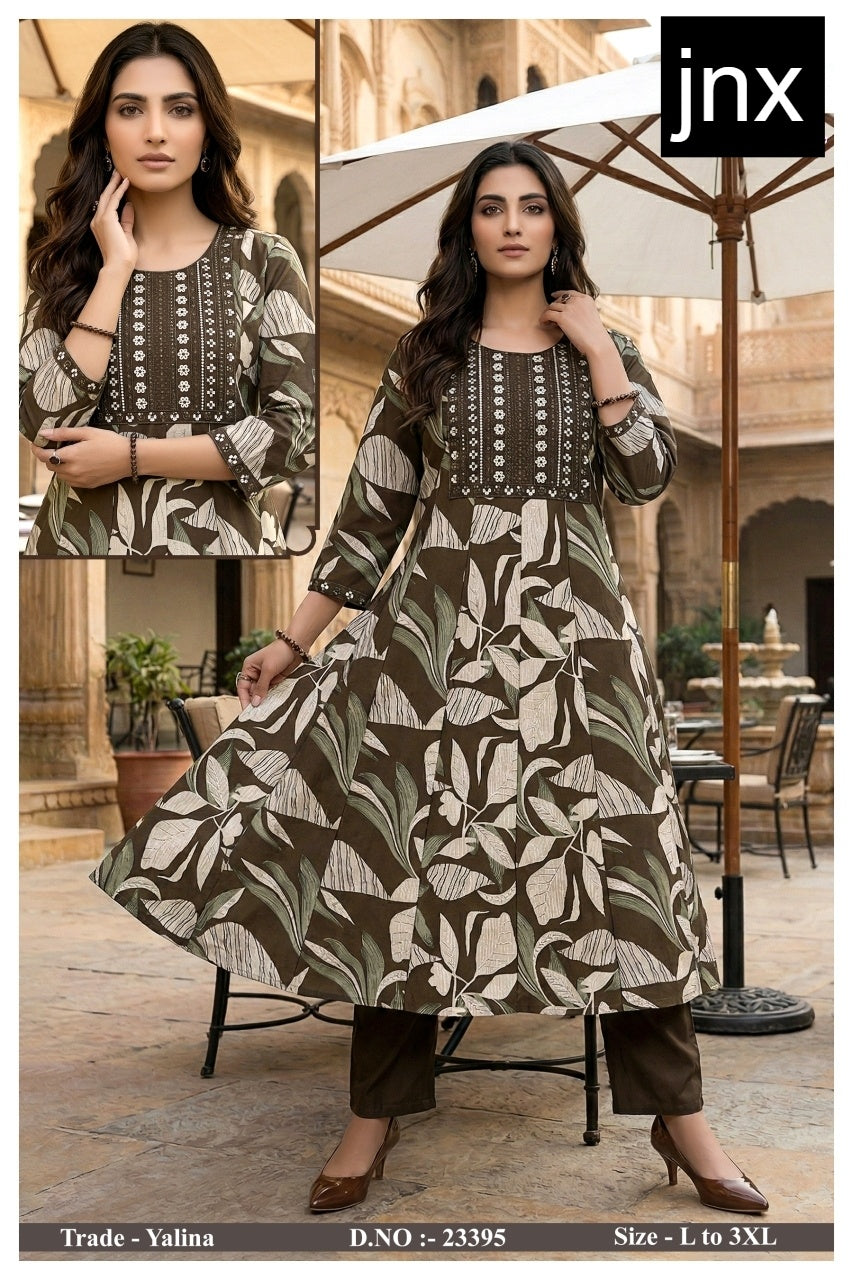 Yalina Jnx Vertican Kurti Pant Set Exporter Ahmedabad
