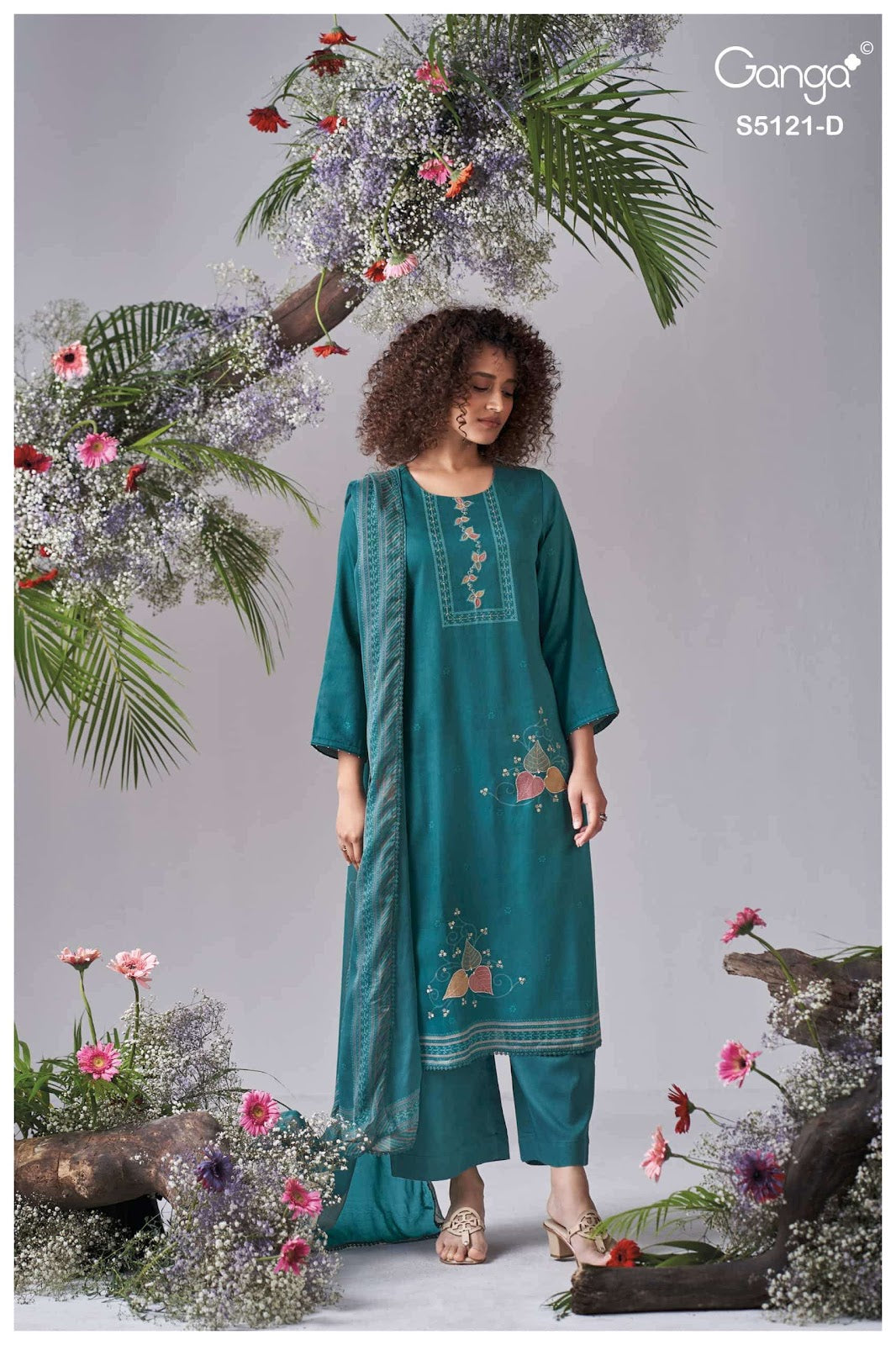 Yalina S5121 Ganga Cotton Satin Pant Style Suits Exporter