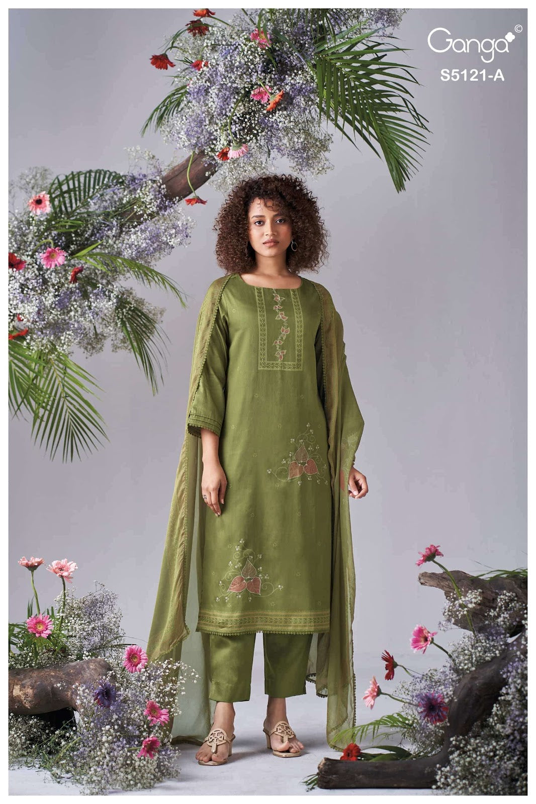 Yalina S5121 Ganga Cotton Satin Pant Style Suits Exporter