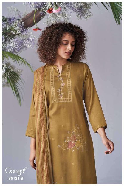 Yalina S5121 Ganga Cotton Satin Pant Style Suits Exporter