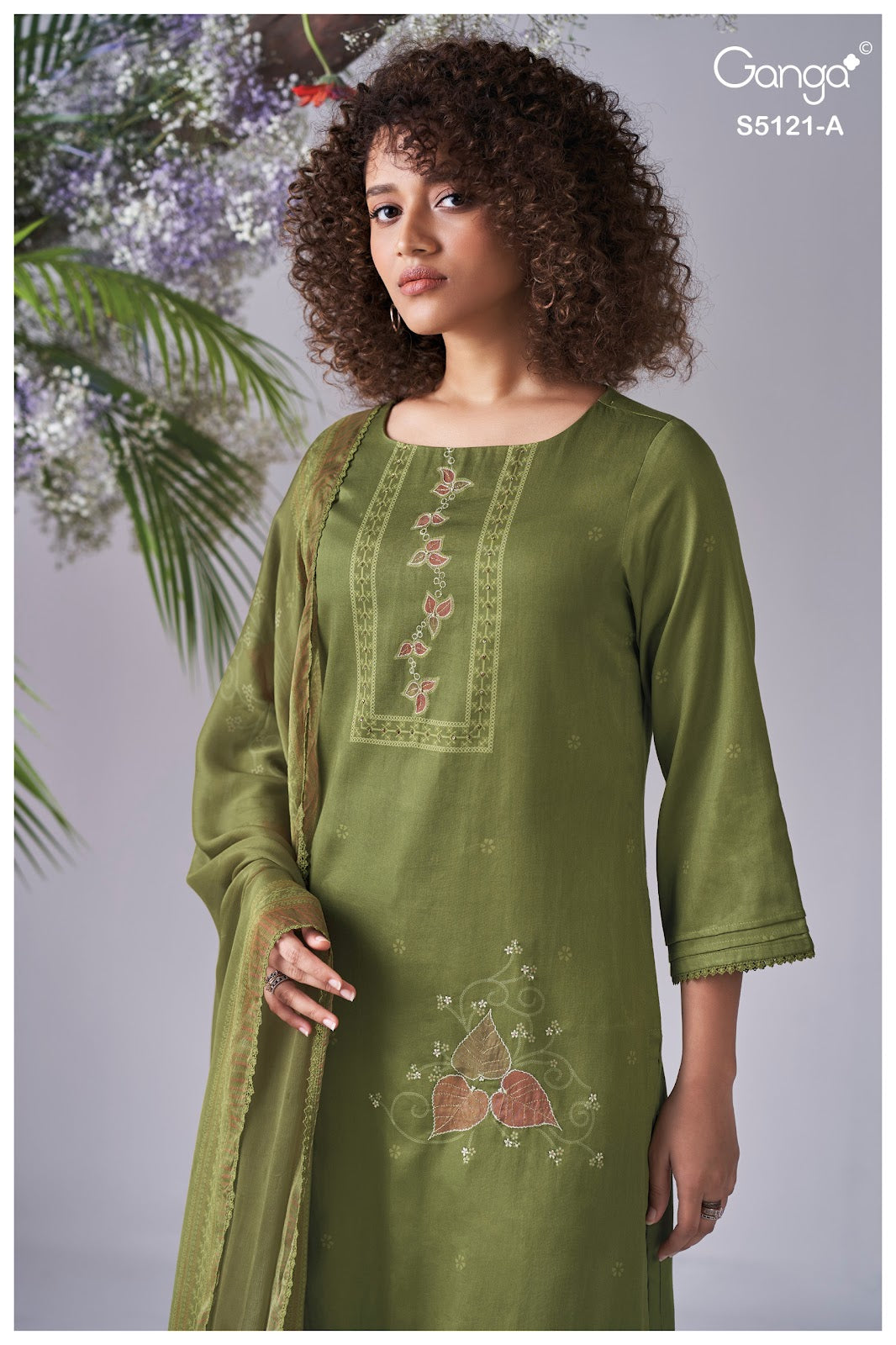 Yalini S5121 Ganga Cotton Satin Pant Style Suits Supplier Ahmedabad