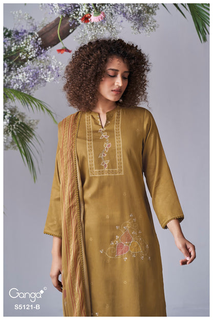 Yalini S5121 Ganga Cotton Satin Pant Style Suits Supplier Ahmedabad