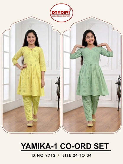 Yamika 1 Dn 9712 Dt Devi Vetican Girls Co Ord Set Wholesaler Gujarat