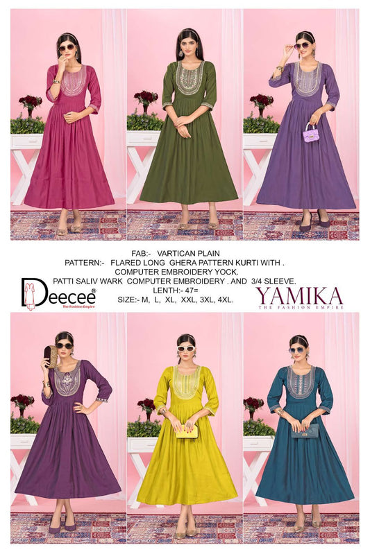 Yamika Deecee Vartican Anarkali Kurtis Wholesaler Gujarat