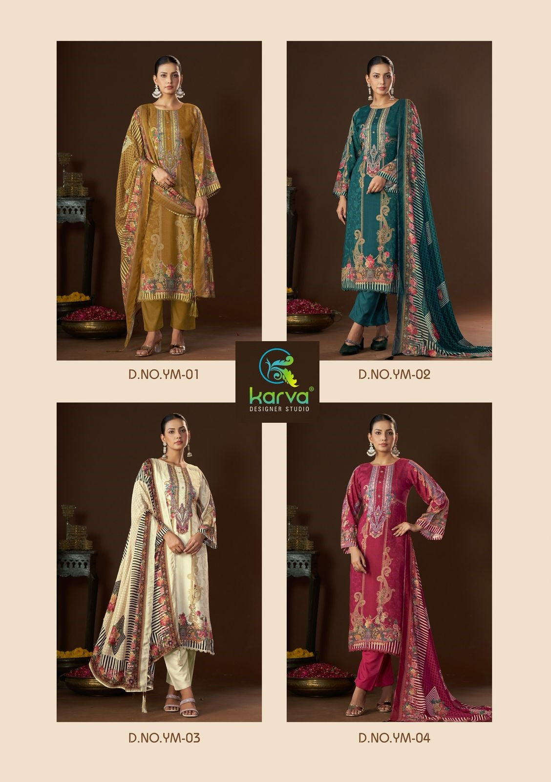Yamika Karva Designer Studio Pant Style Suits Exporter Gujarat