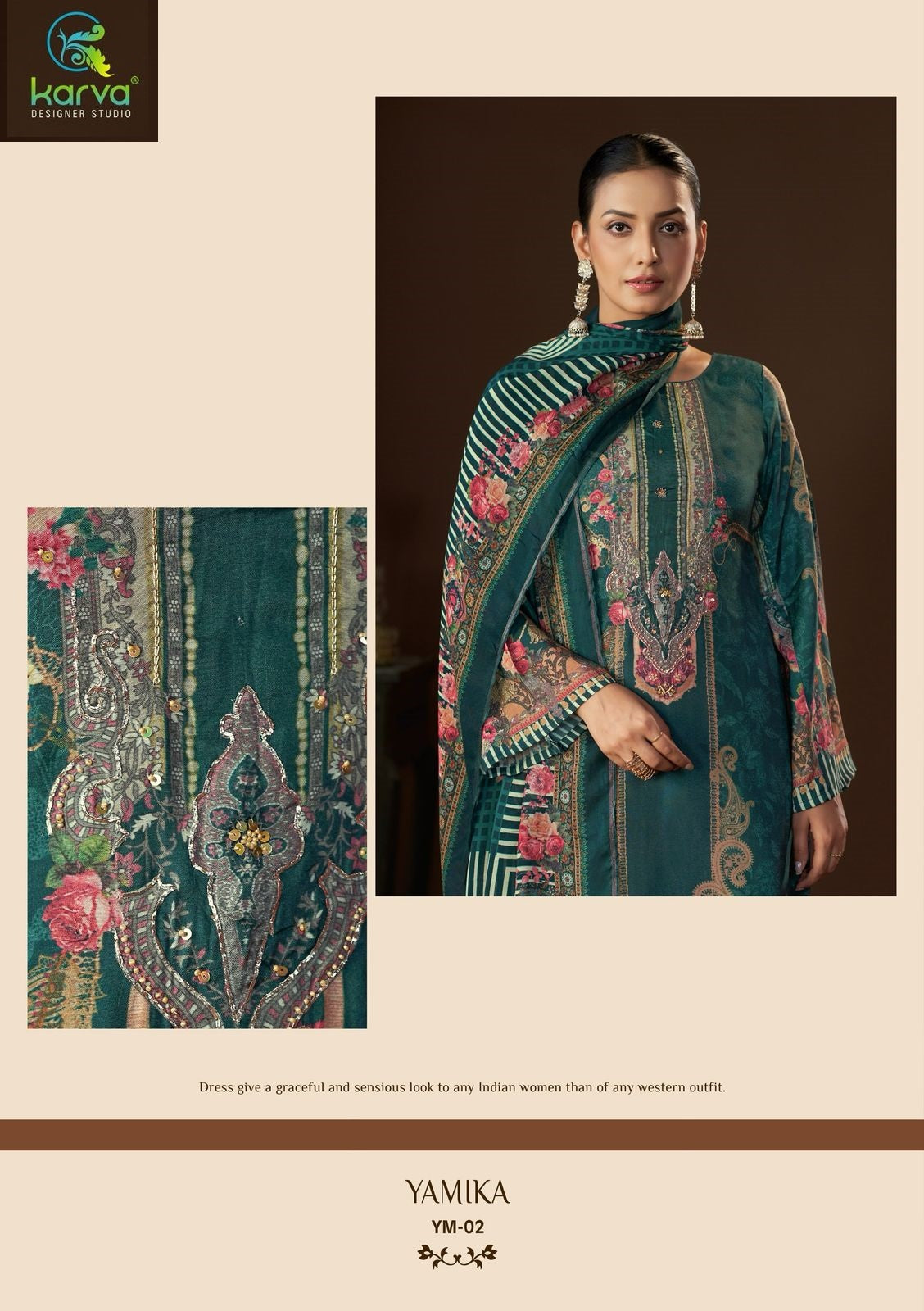 Yamika Karva Designer Studio Pant Style Suits Exporter Gujarat