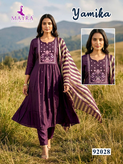 Yamika Mayra Chanderi Readymade Anarkali Suits Wholesaler