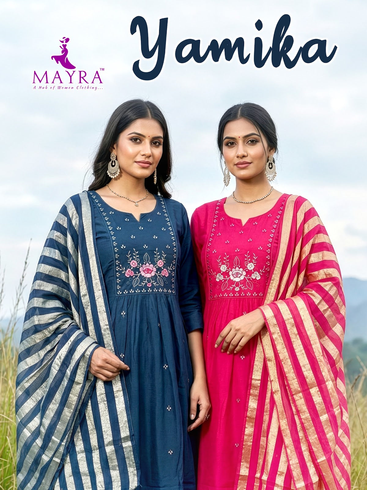Yamika Mayra Chanderi Readymade Anarkali Suits Wholesaler