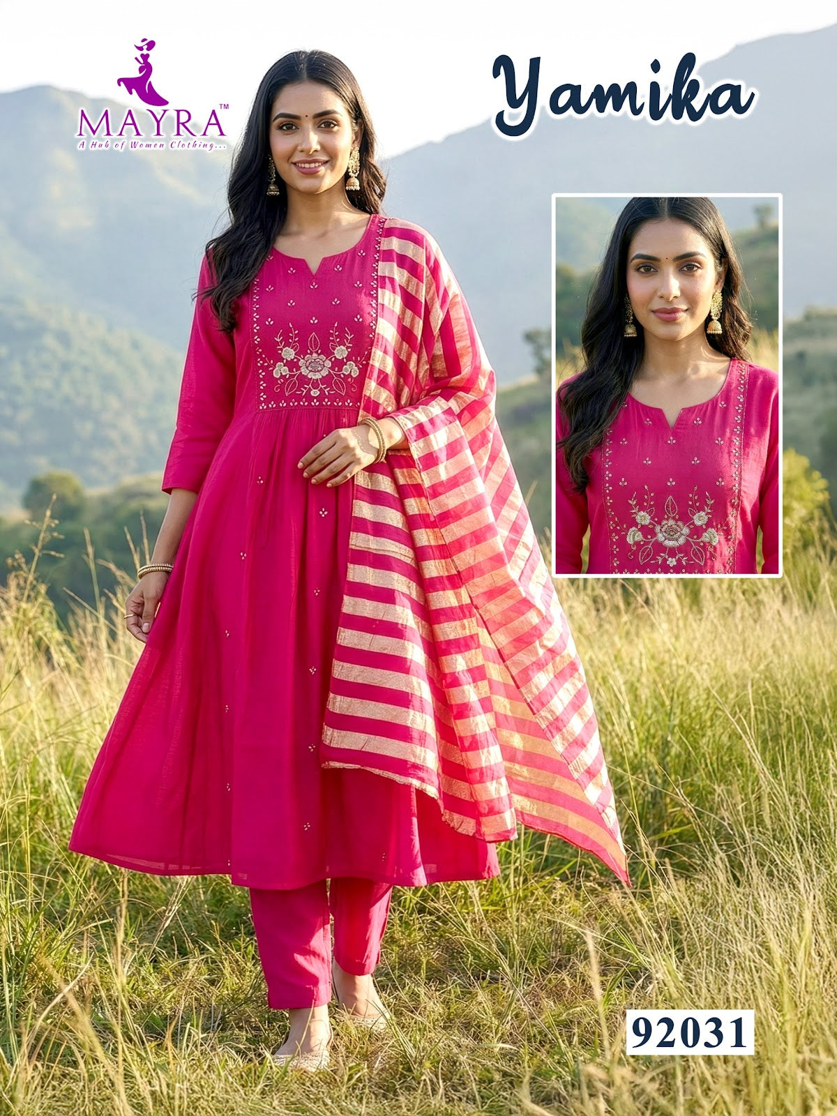 Yamika Mayra Chanderi Readymade Anarkali Suits Wholesaler