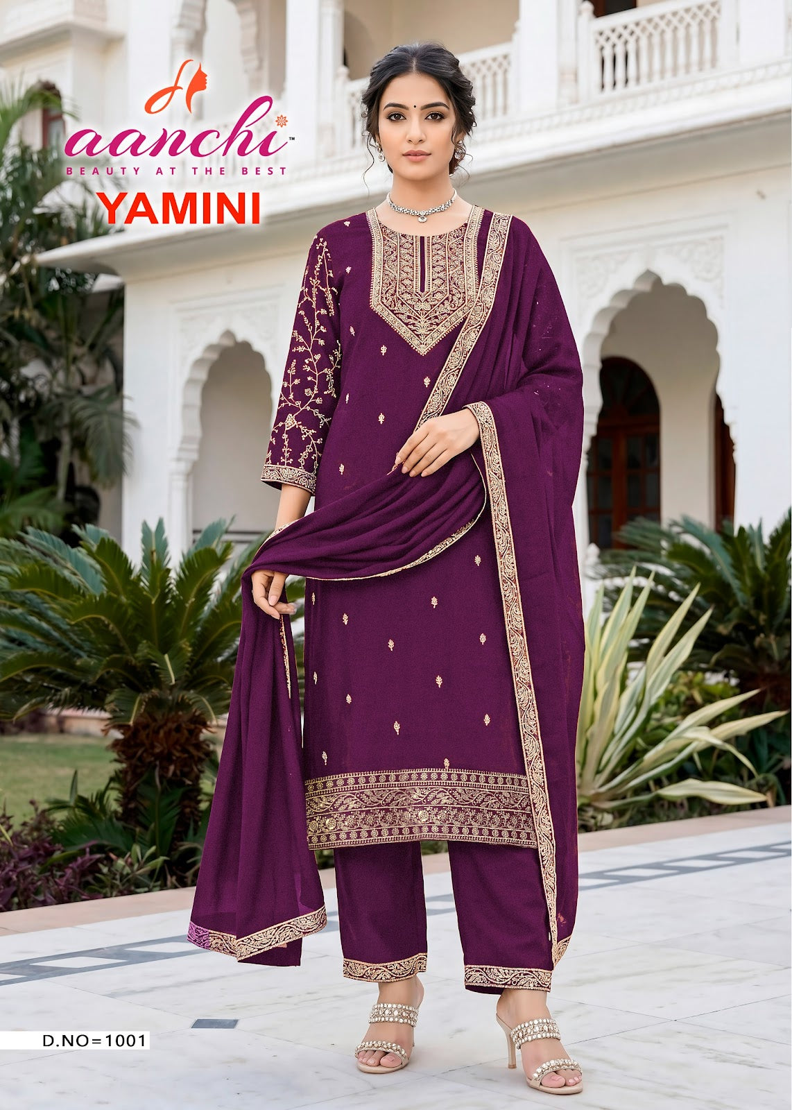Yamini Aanchi Rangoli Crush Readymade Pant Style Suits Supplier