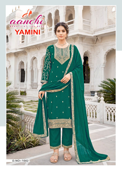 Yamini Aanchi Rangoli Crush Readymade Pant Style Suits Supplier