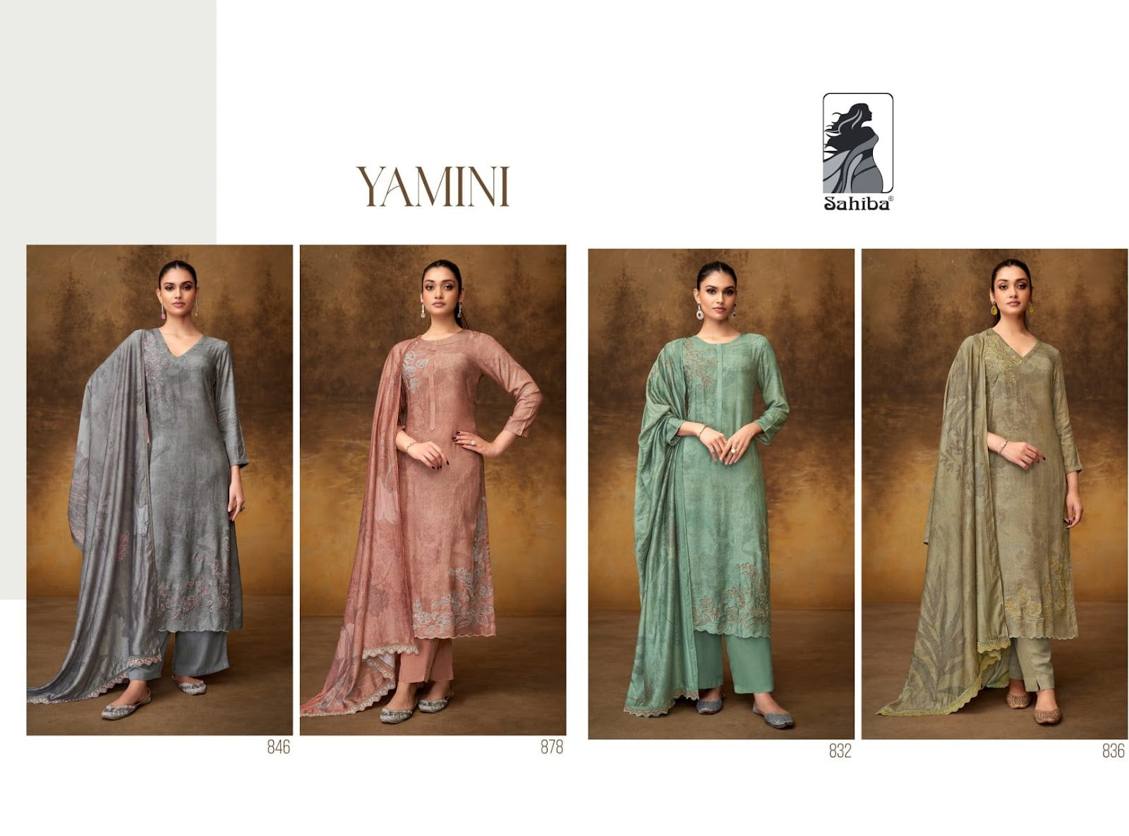 Yamini Sahiba Staple Twill Pashmina Suits Supplier