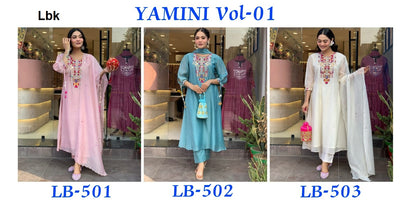 Yamini Vol 1 Lbk Chanderi Silk Readymade Anarkali Suits Wholesale