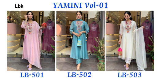 Yamini Vol 1 Lbk Chanderi Silk Readymade Anarkali Suits Wholesale