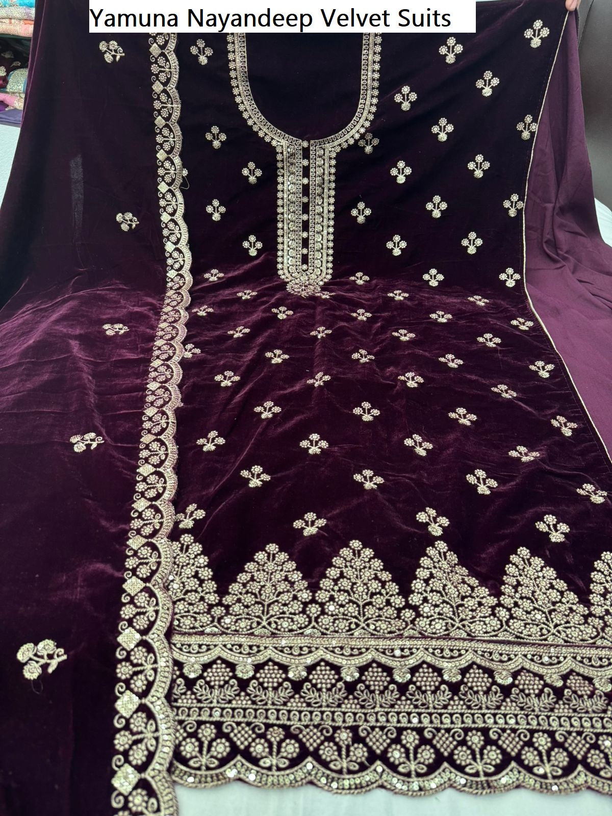 Yamuna Nayandeep Velvet Suits Supplier Ahmedabad