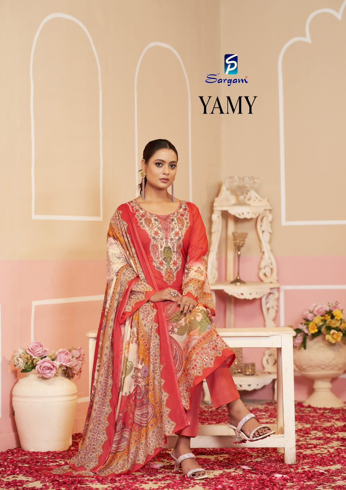 Yamy Sargam Prints Pure Lawn Pant Style Suits Supplier India