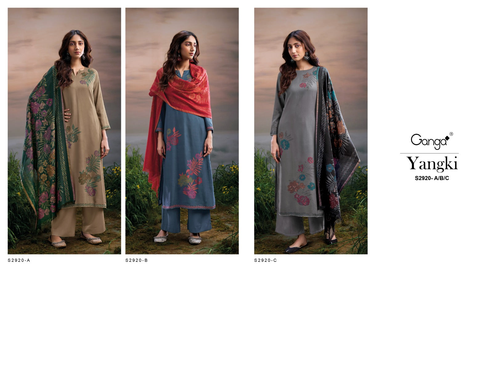 Yangki 2920 Ganga Wool Pashmina Suits Manufacturer Gujarat