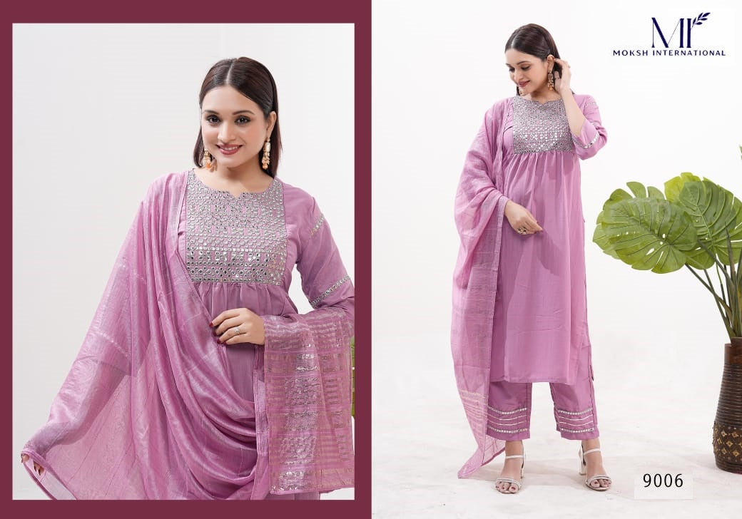 Yara Vol 1 9006-9007 Moksh Silk Readymade Suits Exporter