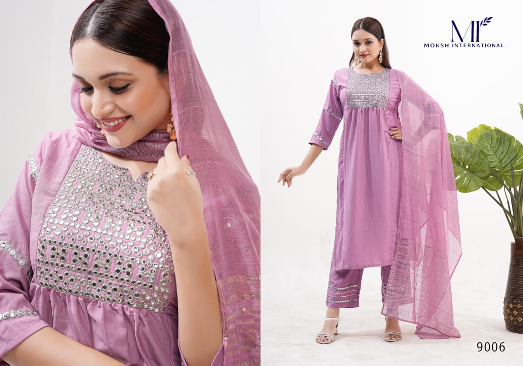 Yara Vol 1 9006-9007 Moksh Silk Readymade Suits Exporter