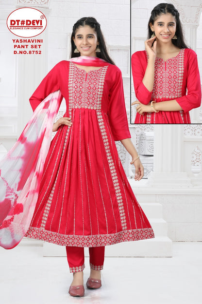 Yashavini 8752 Dt Devi Rayon Girls Readymade Pant Suits Wholesaler India