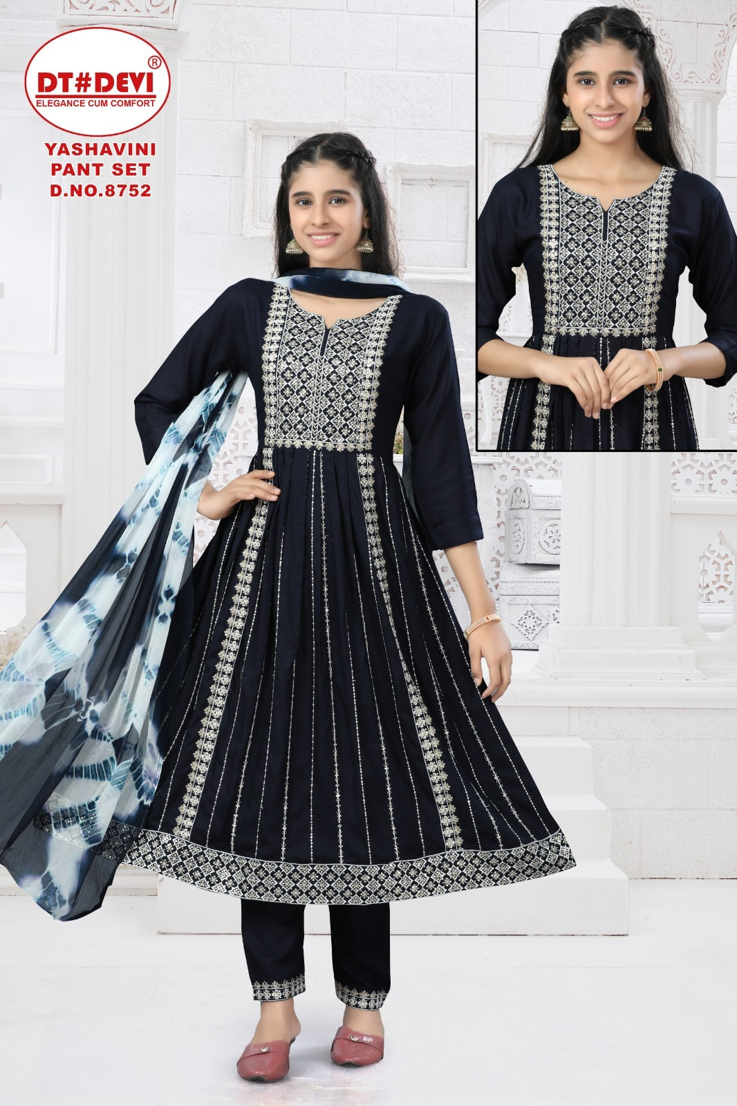 Yashavini 8752 Dt Devi Rayon Girls Readymade Pant Suits Wholesaler India