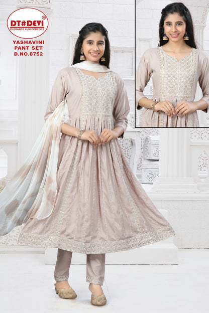 Yashavini 8752 Dt Devi Rayon Girls Readymade Pant Suits Wholesaler India