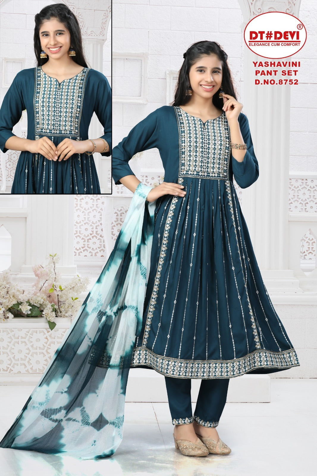Yashavini 8752 Dt Devi Rayon Girls Readymade Pant Suits Wholesaler India