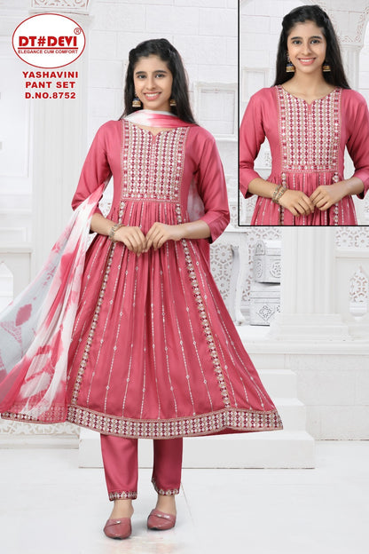 Yashavini 8752 Dt Devi Rayon Girls Readymade Pant Suits Wholesaler India