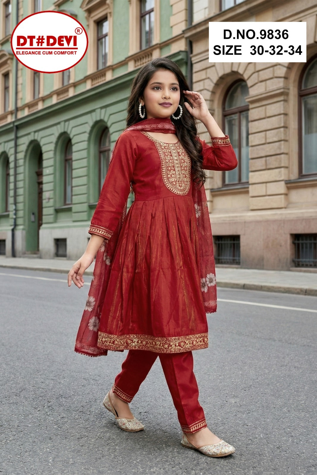 Yashi 2 Dn 9836 Dt Devi Roman Simmer Girls Readymade Pant Suits Wholesale Price