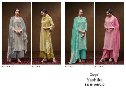 Yashika 3789 Ganga Premium Cotton Plazzo Style Suits Manufacturer India