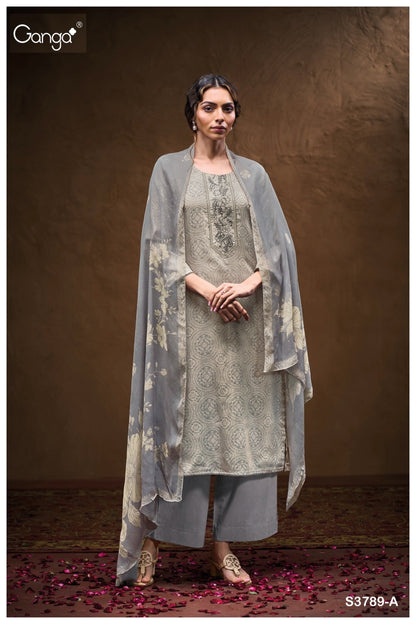 Yashika 3789 Ganga Premium Cotton Plazzo Style Suits Manufacturer India