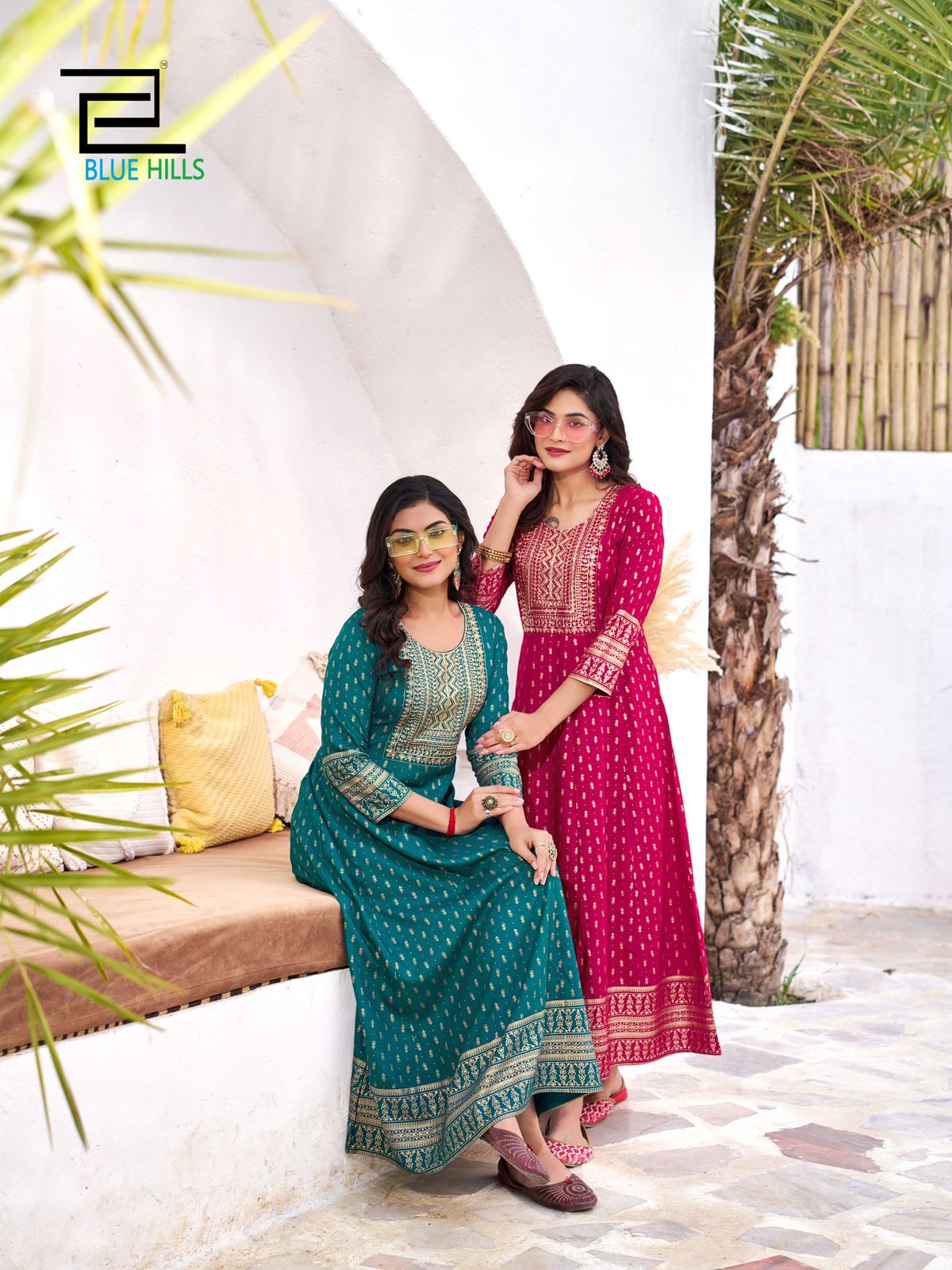 Yashika Blue Hills Rayon 14Kg Anarkali Kurtis Manufacturer India