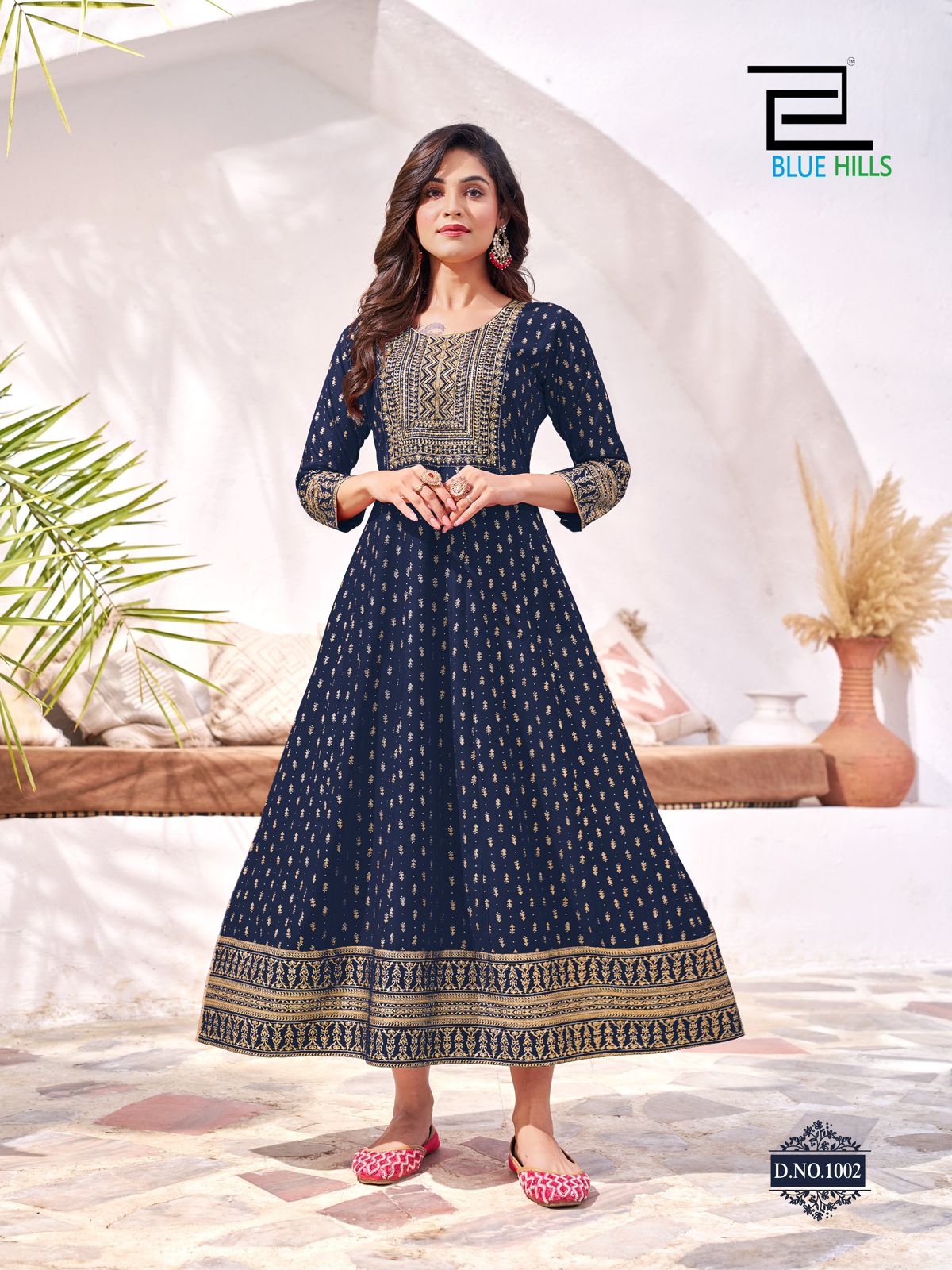 Yashika Blue Hills Rayon 14Kg Anarkali Kurtis Manufacturer India