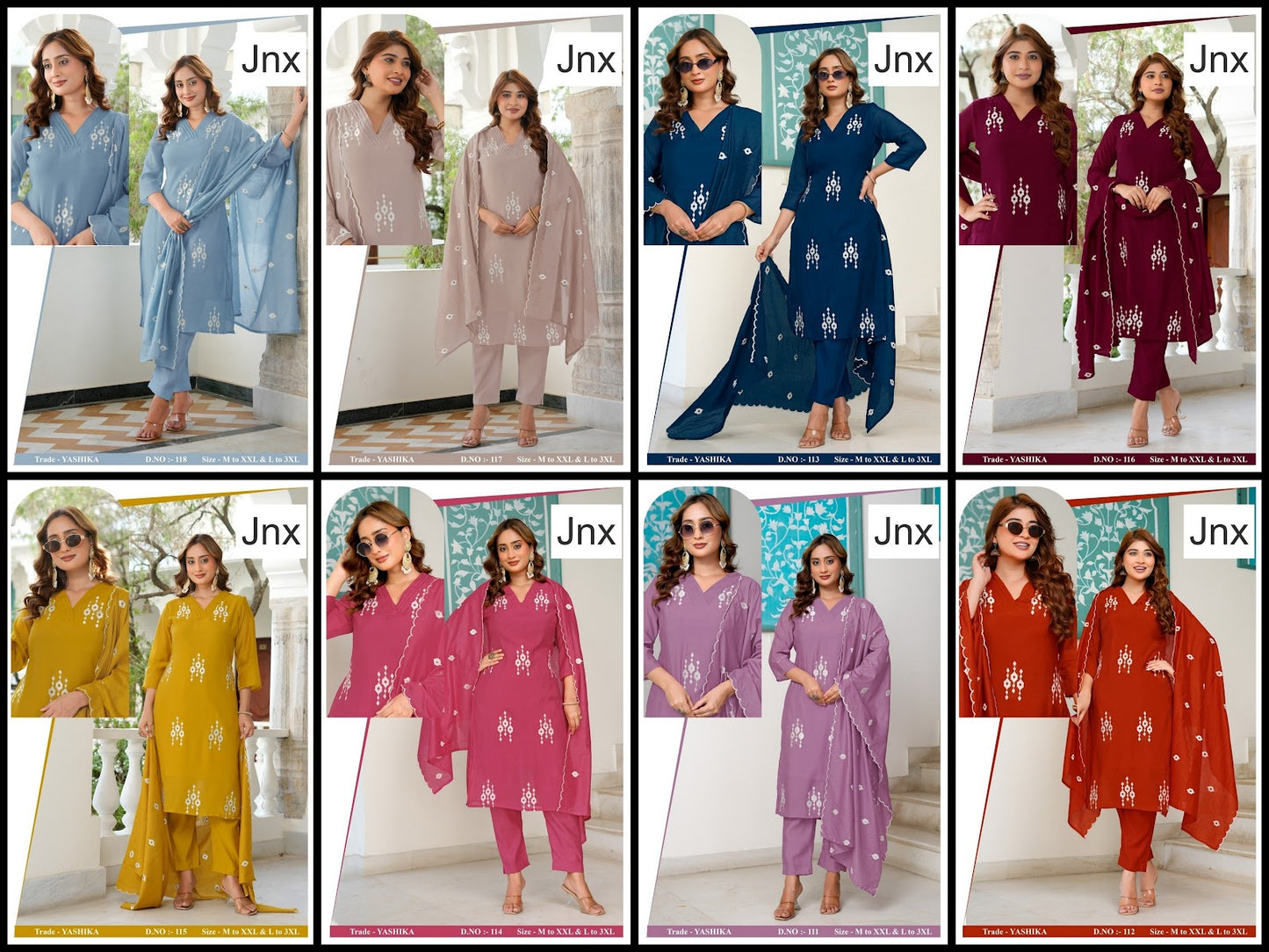 Yashika Jnx Mal Cotton Readymade Pant Style Suits Exporter