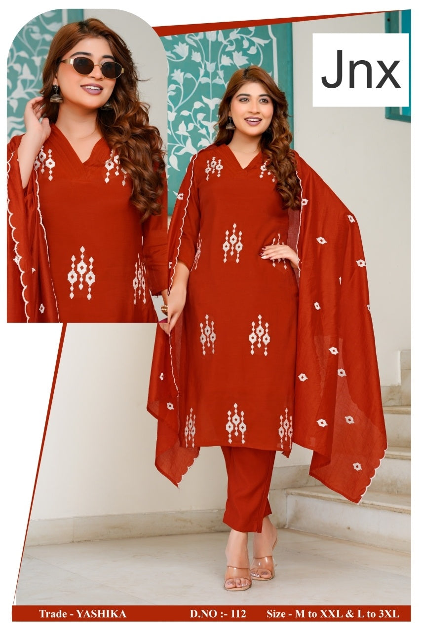 Yashika Jnx Mal Cotton Readymade Pant Style Suits Exporter