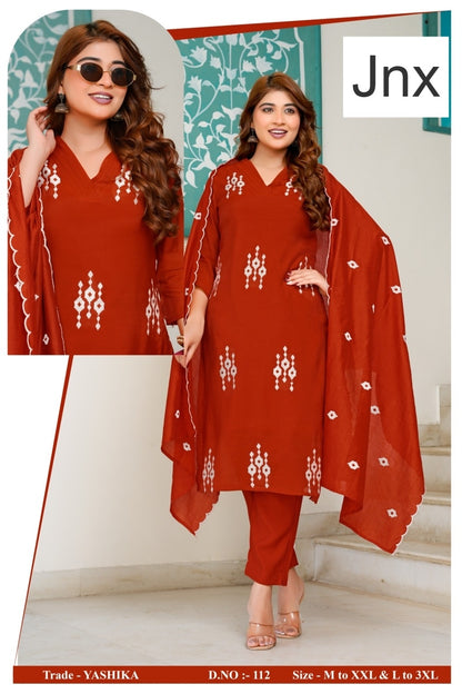 Yashika Jnx Mal Cotton Readymade Pant Style Suits Exporter