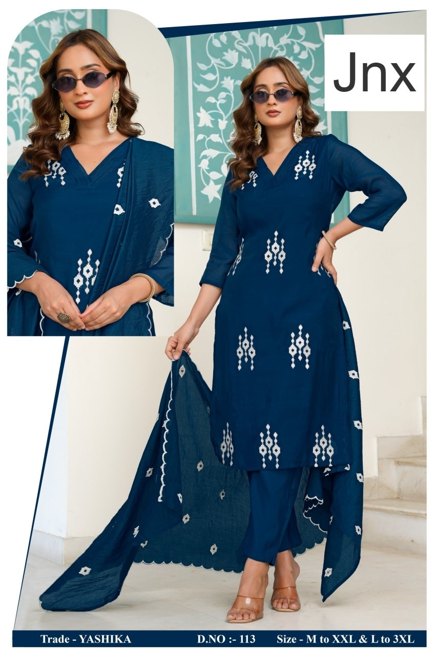 Yashika Jnx Mal Cotton Readymade Pant Style Suits Exporter