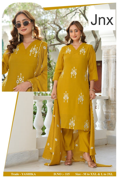 Yashika Jnx Mal Cotton Readymade Pant Style Suits Exporter