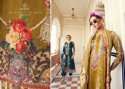 Yashika Rupali Jaam Satin Pant Style Suits Wholesaler Gujarat