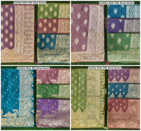 Yashika Satin Silk Saroj Sarees Supplier Ahmedabad