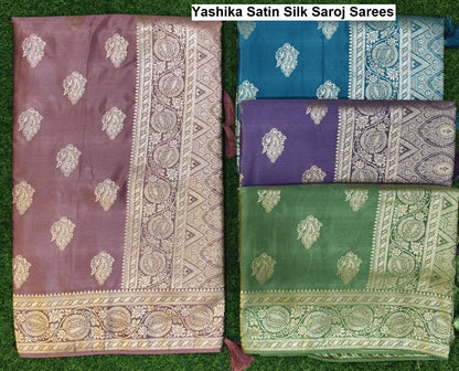 Yashika Satin Silk Saroj Sarees Supplier Ahmedabad